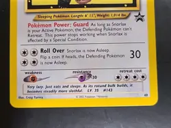Snorlax Z Black Star Promo #49 Basic Pokemon Card TCG WOTC League NM G2U - Image 3