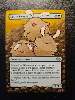 MTG Hand Painted Alter: Fleas from Hollow Knight Silksong as Scute Swarm - Image 2