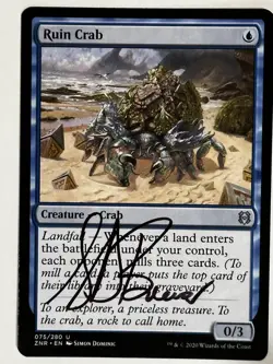 MTG Magic Ruin Crab Signed Artist Proof x1 ZNR Simon Dominic - Image 1