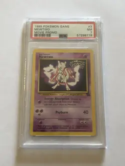 1999 Mewtwo Black Star WB Movie Promo Non Holo Pokemon Card #3 NM - Rare! PSA 7 - Image 1