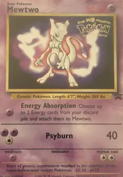 1999 Mewtwo Black Star WB Movie Promo Non Holo Pokemon Card #3 NM - Rare! PSA 7 - Image 4