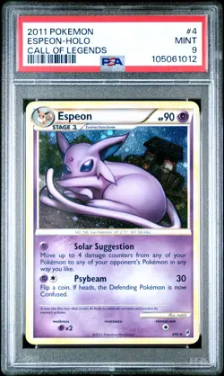 2011 POKEMON CALL OF LEGENDS #4 ESPEON-HOLO PSA 9 - Image 1