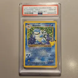 2021 Pokemon Celebrations Blastoise Holo PSA 10 2/102 - Image 1