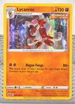 Pokemon TCG Chilling Reign Lycanroc 087/198 Holo Rare - Image 2