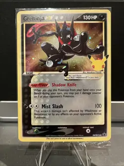 Pokemon Greninja Gold Star SWSH144 Celebrations Black Star Promo Holo SEALED - Image 1