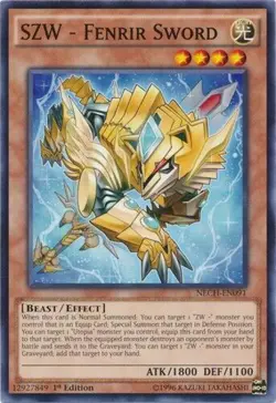 Yu-Gi-Oh! - 3x SZW - Fenrir Sword - NECH-EN091 - 1st ED. - NEW - NM/M - Image 1