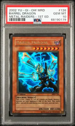 2002 YU-GI-OH! MRD-METAL RAIDERS 1ST ED #126 BARREL DRAGON PSA 10 - Image 1