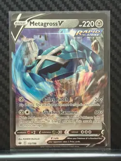 Metagross V 112/198 Chilling Reign Holo Ultra Rare Pokemon Card TCG English NM - Image 1