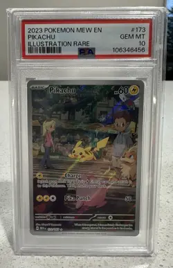 Pokemon Pikachu Card 173/165 SV Scarlet & Violet 151 Holo PSA 10 English - Image 1