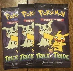 Pokemon 2023 Halloween Trick Or Trade 3 Card Booster Pack Unopened Mint 3 Packs - Image 3