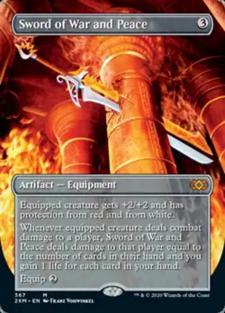 MTG English Borderless Sword of War and Peace NM Foil Double Masters - Image 1