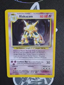 Pokemon Card TCG Alakazam 001/102 Holo & Kadabra 32/102 & Abra 43/102 LP/NM 1999 - Image 2