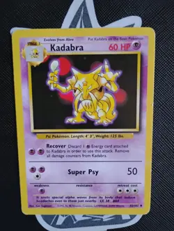 Pokemon Card TCG Alakazam 001/102 Holo & Kadabra 32/102 & Abra 43/102 LP/NM 1999 - Image 4