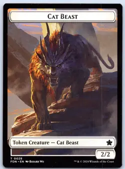 Cat Beast // Dragon (0017) Double-Sided Token T Foundations Normal 28 // 17 LP - Image 1