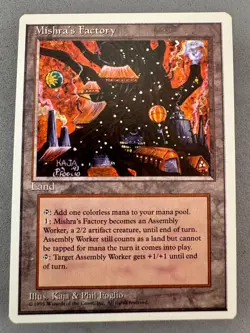 Mishra's Factory MTG 4th Edition Regular-Light Play NM-Vintage Magic - Image 1