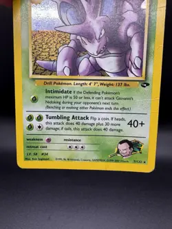 Pokemon TCG Giovanni's Nidoking 7/132 Gym Challenge Holo Unlimited - Damaged - Image 4