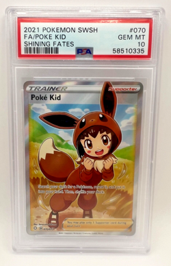 2021 POKEMON SWORD & SHIELD SHINING FATES #070 FULL ART/POKE KID PSA 10 - Image 1