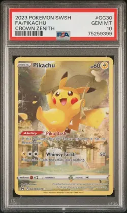 2023 Pokemon Crown Zenith Pikachu GG30 PSA 10 GEM MINT - Image 1