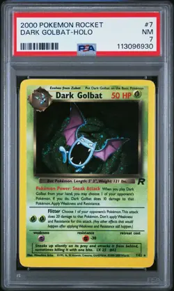 2000 POKEMON ROCKET #7 DARK GOLBAT-HOLO PSA 7 🌀 SWIRL - Image 1