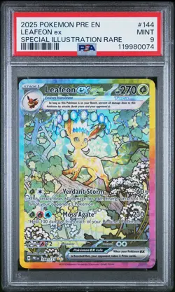 2025 POKEMON PRE EN-PRISMATIC EVOLUTIONS #144 LEAFEON EX PSA 9 - Image 1
