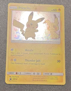 ⚡Pikachu & Mimikyu 2019 Sun and Moon Black Star Holo Promo SM162 EX-NM Pokemon! - Image 4
