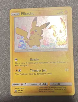 ⚡Pikachu & Mimikyu 2019 Sun and Moon Black Star Holo Promo SM162 EX-NM Pokemon! - Image 5