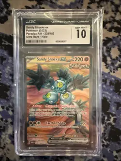 CGC 10 Sandy Shocks EX 228/182 Paradox Rift Full Art Ultra Rare Pokemon Card - Image 1