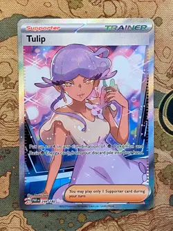 Pokemon Card TCG - Tulip 244/182 Full Art Trainer Ultra Rare Paradox Rift NM - Image 1