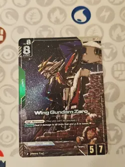 Bandai Gundam TCG GD01-024 Wing Gundam Zero LR+ Card Near Mint Condition - Image 1