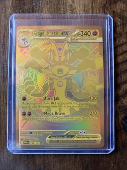 Mega Lucario EX 188/132 Hyper Rare Gold Mega Evolutions Pokemon Card NEAR MINT - Image 1