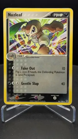 Pokemon EX Power Keepers Uncommon Card - Nuzleaf 36/108 2007 MP - Image 1