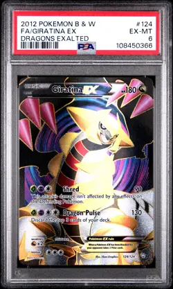 2012 POKEMON B&W DRAGONS EXALTED #124 FULL ART/GIRATINA EX PSA 6 - Image 1