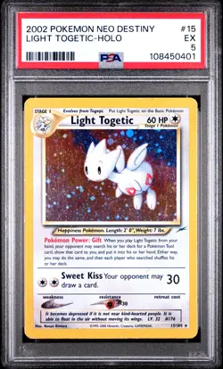 2002 POKEMON NEO DESTINY #15 LIGHT TOGETIC-HOLO PSA 5 - Image 1