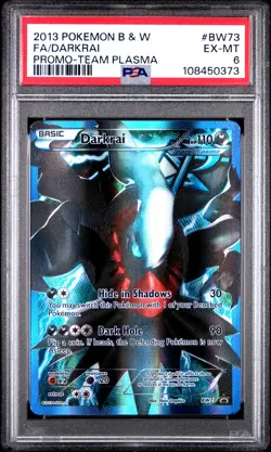 2013 POKEMON B&W PROMO TEAM PLASMA #BW73 FULL ART/DARKRAI PSA 6 - Image 1
