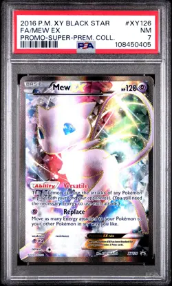 2016 POKEMON XY BLACK STAR PROMO SUPER-PREM COLL #XY126 FULL ART/MEW EX PSA 7 - Image 1