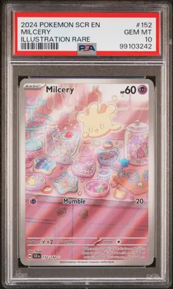 2024 POKEMON SCR EN-STELLAR CROWN ILLUSTRATION RARE #152 MILCERY PSA 10 - Image 1