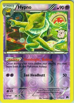 Hypno 51/122 Rare - Pokemon TCG XY: BREAKpoint - Reverse Holo (NM) - Image 1