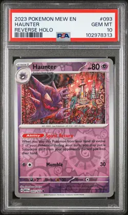 2023 POKEMON MEW EN-151 REVERSE HOLO #093 HAUNTER PSA 10 - Image 1