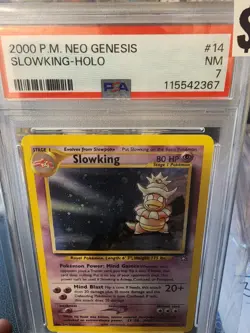 Pokemon TCG: Slab Slowking 14/111 Neo Genesis Holo PSA 7 - Image 1