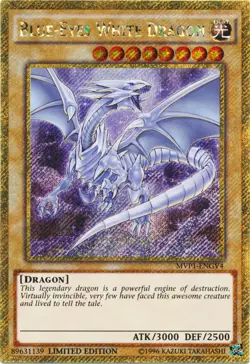 Lightly Played Blue-Eyes White Dragon - MVP1-ENGV4 - Gold Secret Rare - Limited - Image 1
