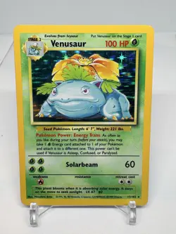 LP-MP Pokemon Card Venusaur 15/102 Base Set Unlimited 1999 WOTC Holo Rare - Image 1