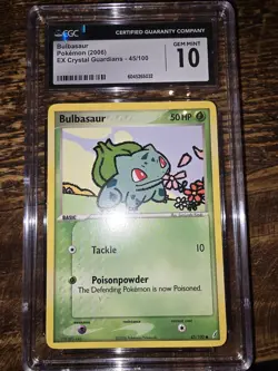 CGC 10 Bulbasaur 45/100 EX Crystal Guardians 2006 Pokemon Card - Image 1