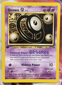 Unown O Neo Discovery Pokemon TCG 1st First Edition Card #69/75 (a) - Image 1