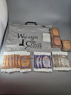 MTG Lot - Empty Booster Packs, Vntg WotC Store Bag, Empty Deck Boxes Revised - Image 1