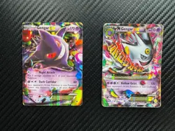 Pokemon Mega Gengar EX Black Star Promo XY166 Shiny Holo Rare & Gengar EX 34/119 - Image 1