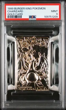 1999 BURGER KING POKEMON GOLD CARDS CHARIZARD PSA 9 - Image 1
