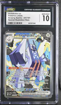 Pokemon Archaludon ex 241/191 Sv08: Surging Sparks Holo CGC GEM MINT 10 - Image 1