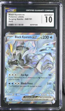 Pokemon Black Kyurem ex Holo #48 Surging Sparks 2024 - CGC 10 Gem Mint - Image 1