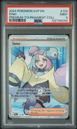 2024 POKEMON SVP EN-SV BLACK STAR PROMO IONO PREM TOURNAMENT COLL IONO PSA 9 - Image 1