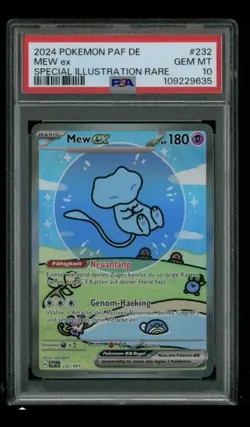 GERMAN DE PSA 10 BUBBLE MEW Pokemon TCG Mew EX 232/091 Paldean Fates 💎 - Image 1